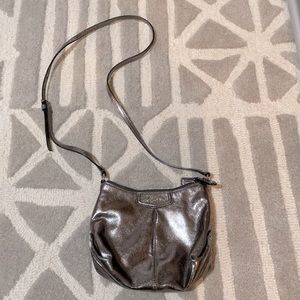 Silver metallic coach crossbody